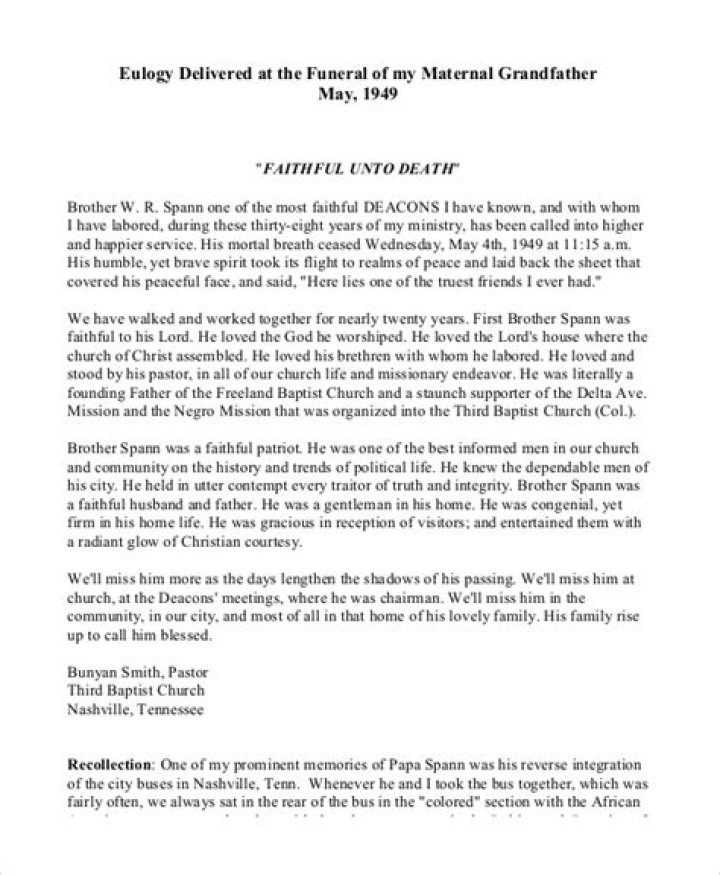 39+ Eulogy Examples PDF, Docs, PSD Eulogy examples, Eulogy, Writing