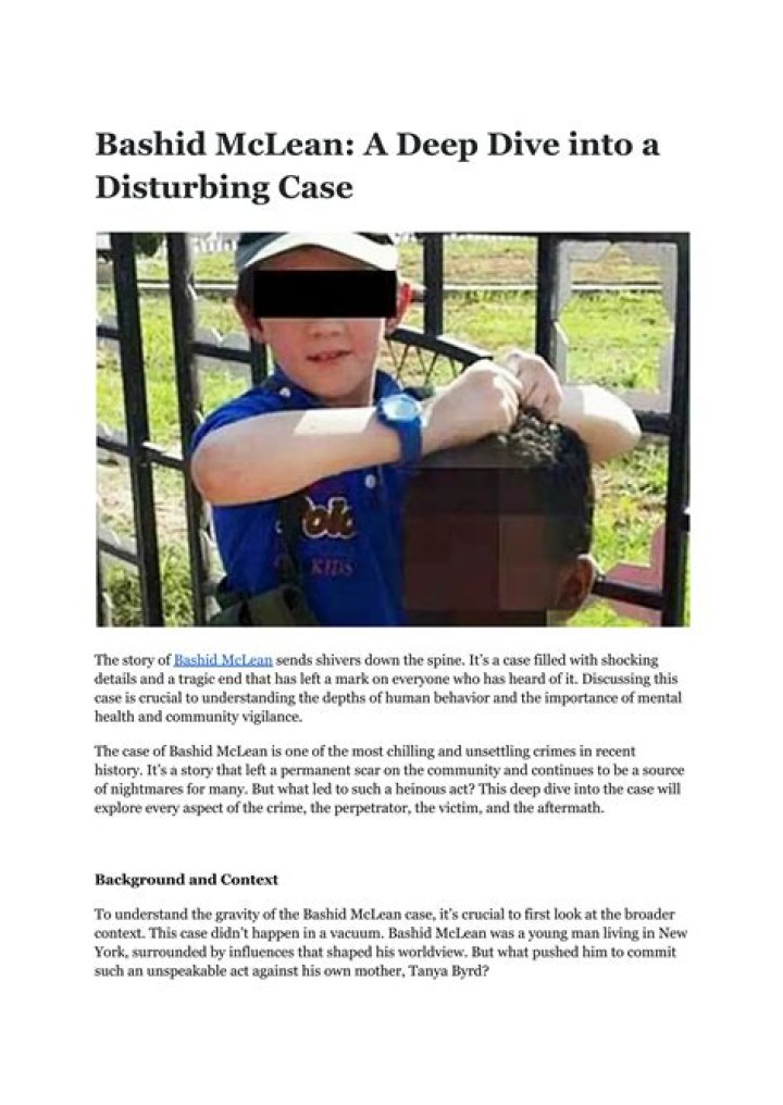 Bashid McLean 'May Have Chopped Mum Tanya Byrd's Head off for Mobile