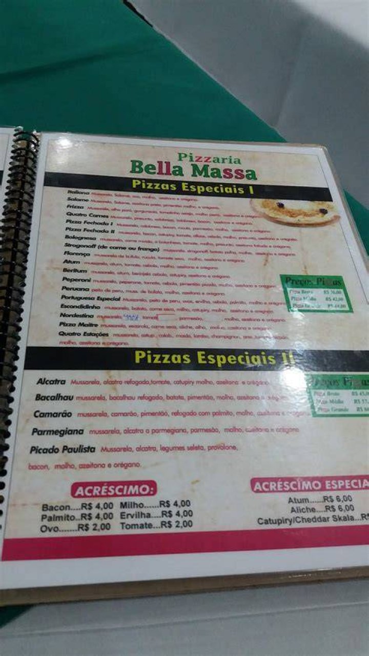 Bella massa menu 2016 by Fabi Ikeda Issuu