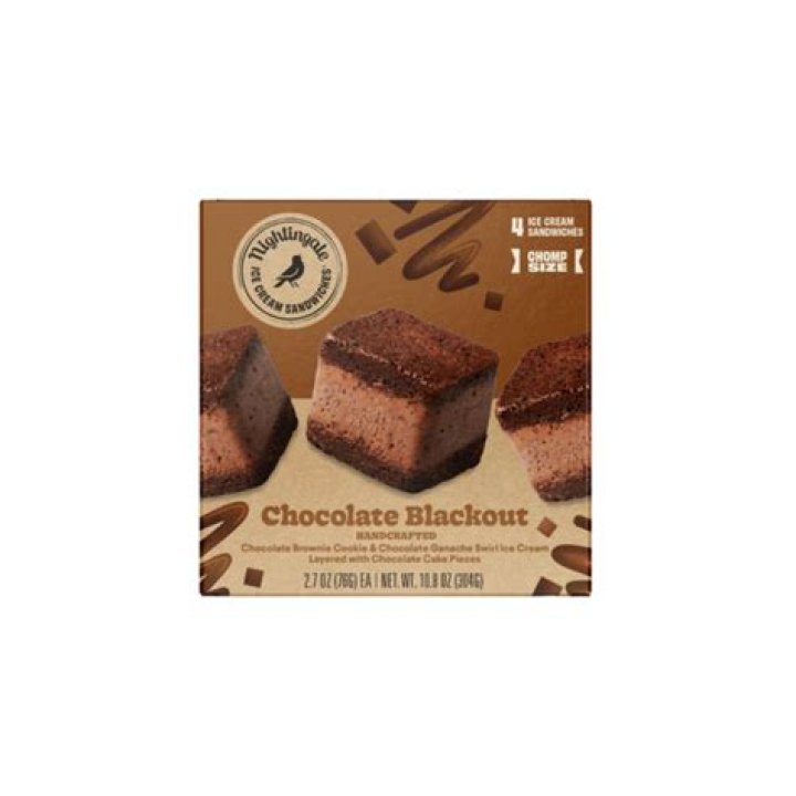 CHOMP by Nightingale, Chocolate Blackout Ice Cream Sandwiches, 4 Ice