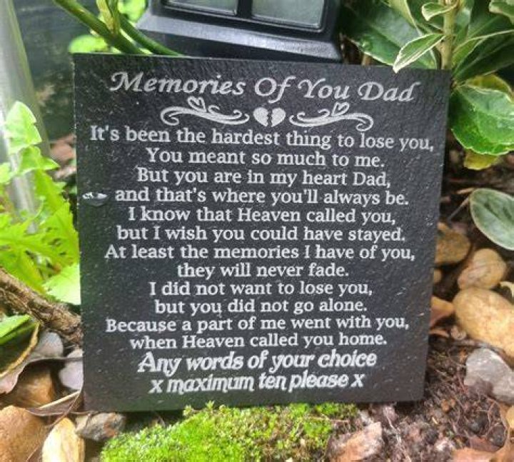 Dad Father Memorial Plaques In Memory Wood Heart Sign Memorial