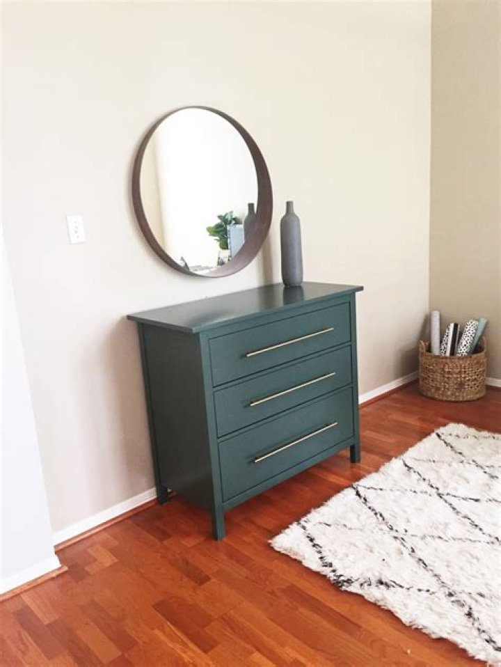 IKEA Hack Forest Green Hemnes Dresser with Brass Pulls Plum Street