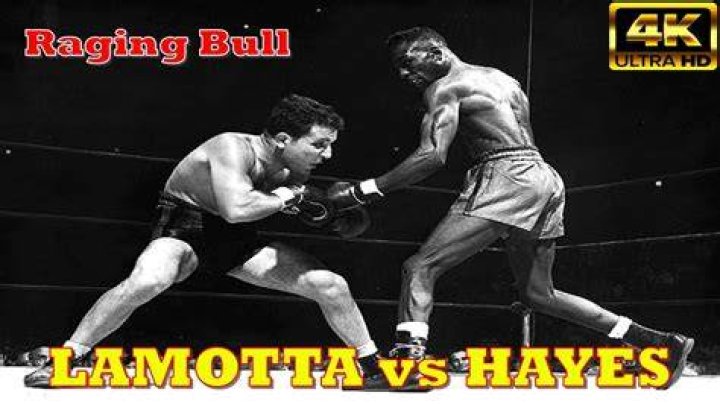 Jake LaMotta attempts to put the frighteners on Lloyd Marshall ahead of