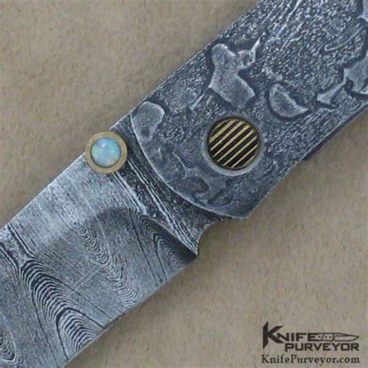 Jeff Harkins Custom Knife Damascus w/ 24k Gold Inlayed Mini ATAC
