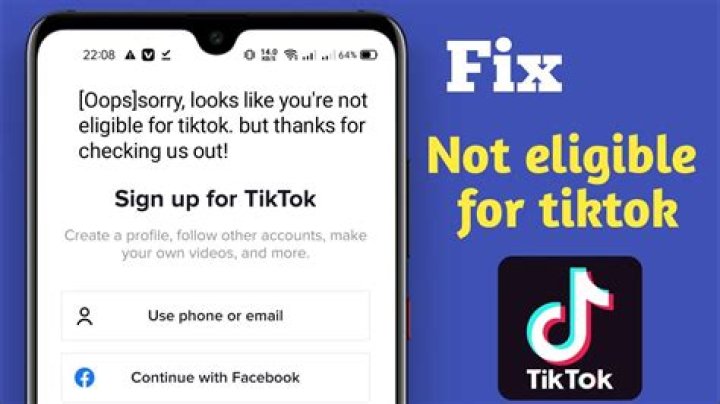Not eligible for tik tok account