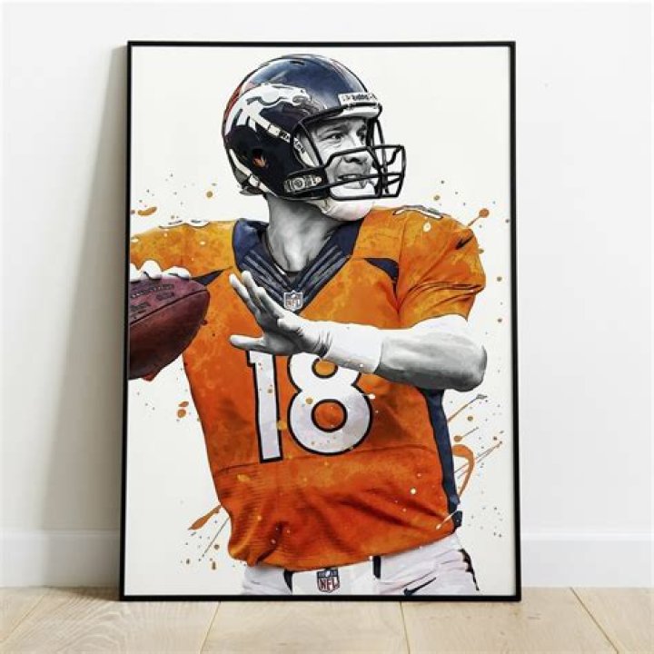 Peyton Manning Denver Broncos Poster Canvas Print Wooden Hanging