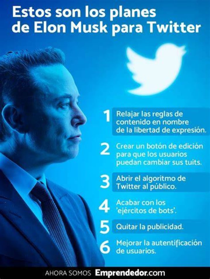 Planes de Elon Musk para Twitter Venngage