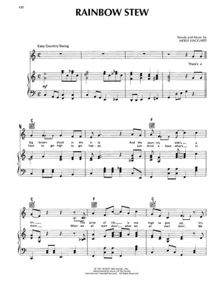 Rainbow Stew by Merle Haggard lyrics and chords