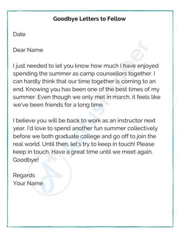 Sample Goodbye Letters Example, Sample and How To Write Sample
