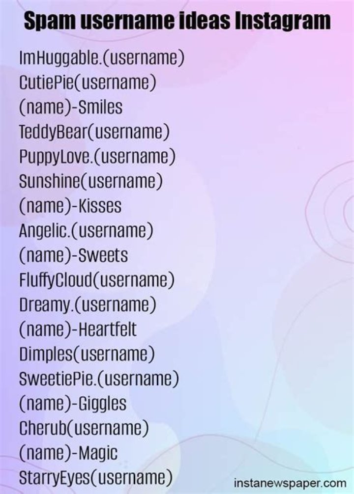 Spam for instagram Name for instagram, Usernames for instagram