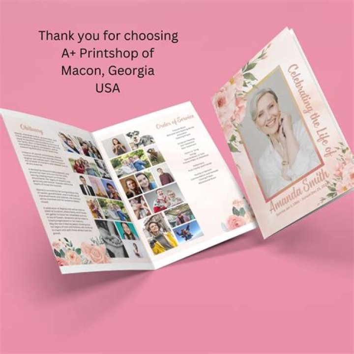 This 11x17 program (folded in half) allows for a beautiful remembrance