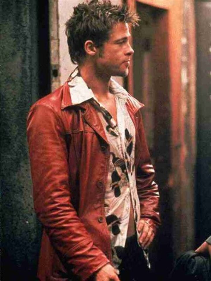 Tyler Durden Leather Jacket, Fight Club Brad Pitt Tyler Durden Genuine