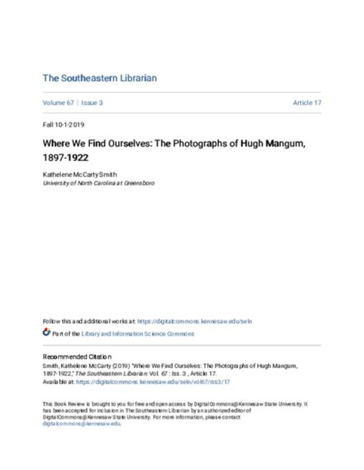 Where We Find Ourselves The Photographs of Hugh Mangum, 1897 1922